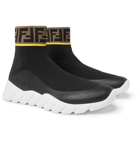 fendi logo knit sneakers|fendi designer high top sneakers.